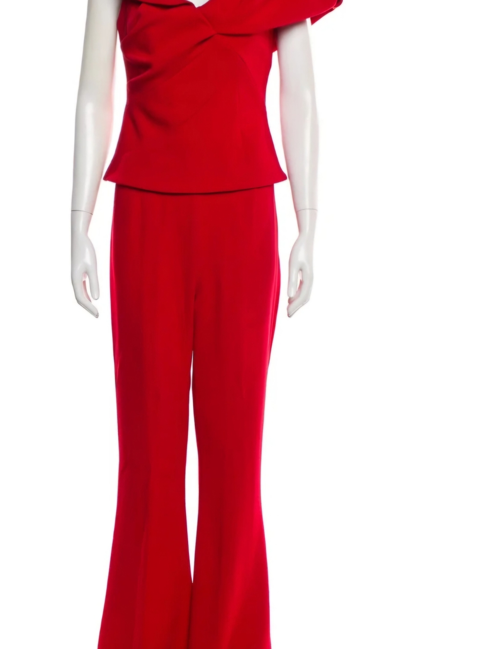 Rachel Gilbert Vibrant Red Wide-Leg High-Rise Pants